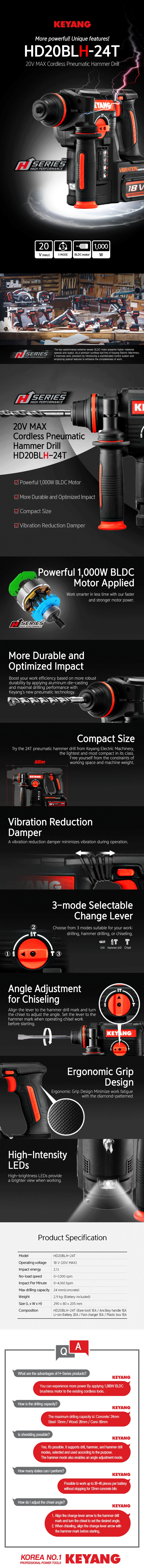 Keyang HD20BLH-24T Cordless Rotary hammer 18V (20V MAX)